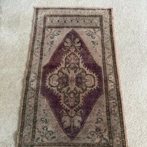 Vintage Oushak Style Prayer Rug 40" x 20.5"